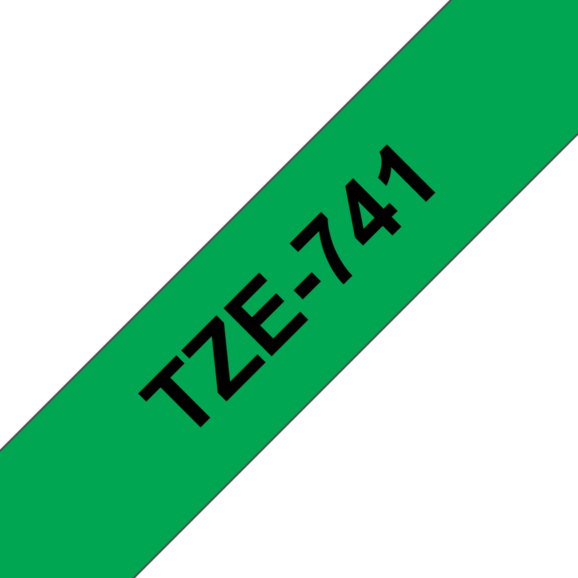 Beschriftungsband Brother 18mm schwarz auf grün, Art.-Nr. TZ741 - Paterno B2B-Shop