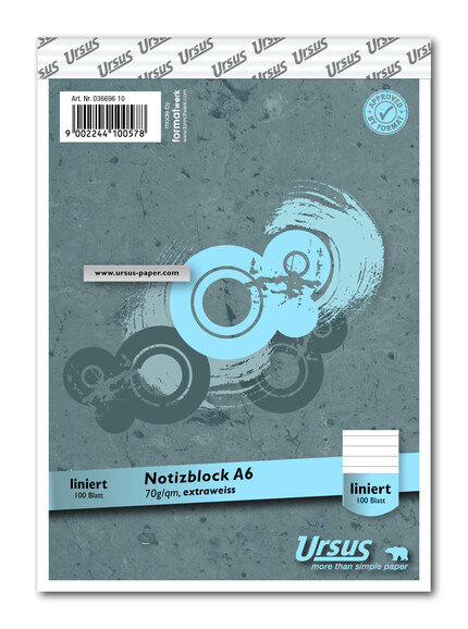Notizblock Format X A6 96 Bl. lin., Art.-Nr. 036696-10 - Paterno B2B-Shop