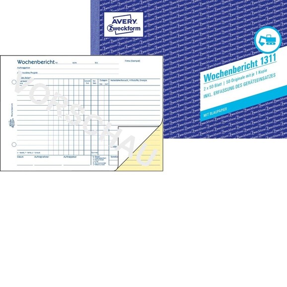 Wochenbericht DIN A5 quer 2x50 Blatt, Art.-Nr. 1311ZWF - Paterno B2B-Shop