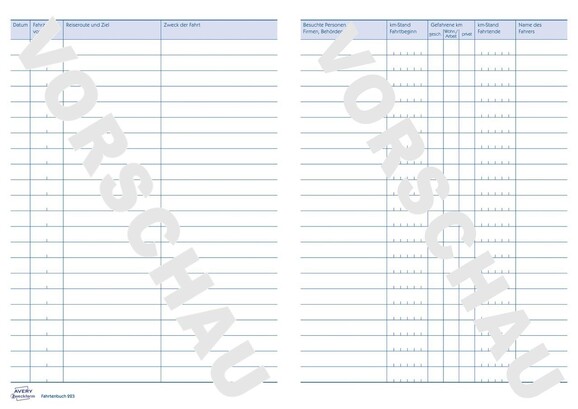 Fahrtenbuch A5 40 Blatt, Art.-Nr. 223ZWF - Paterno B2B-Shop