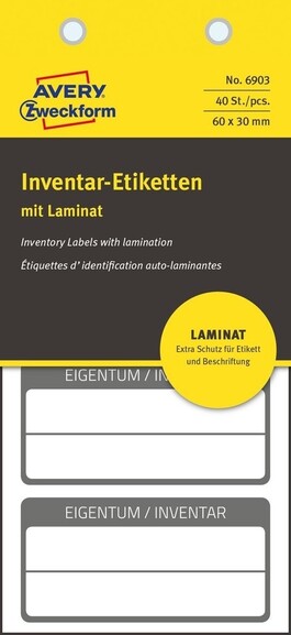 Inventar-Etiketten ZWF 60x30mm, schwarz, Art.-Nr. 6903ZWF - Paterno B2B-Shop