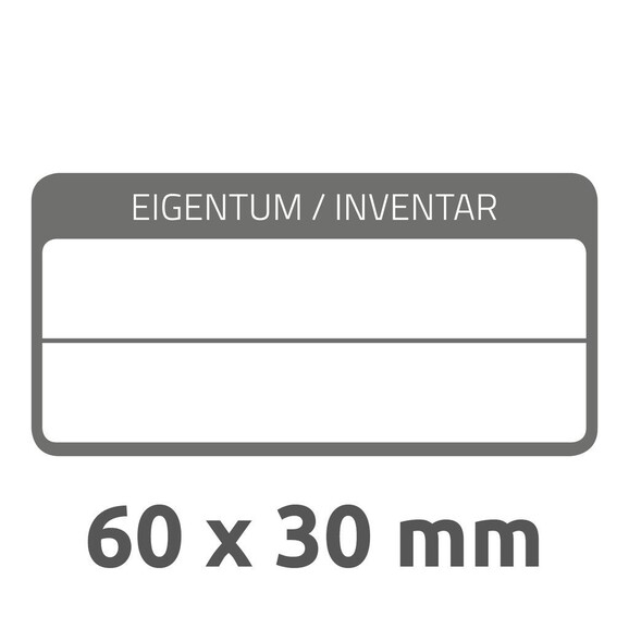 Inventar-Etiketten ZWF 60x30mm, schwarz, Art.-Nr. 6903ZWF - Paterno B2B-Shop
