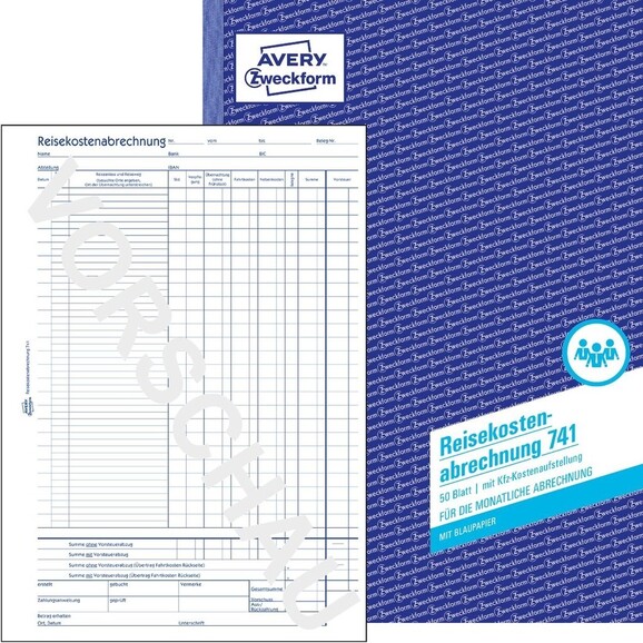 Reisekostenbuch DIN A4 hoch 50 Blatt, Art.-Nr. 741ZWF - Paterno B2B-Shop