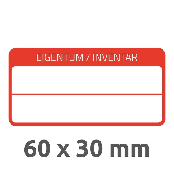 Inventar-Etiketten ZWF 60x30mm, rot, Art.-Nr. 6904ZWF - Paterno B2B-Shop