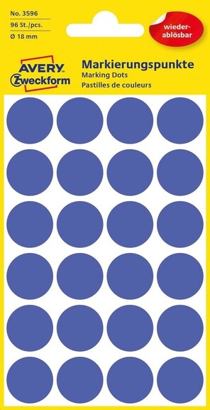 Markierungspunkte ZWF Ø 18mm, ablösb., blau, Art.-Nr. 3596ZWF - Paterno B2B-Shop