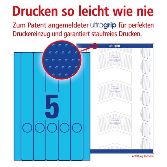 Etiketten A4 Ordnerrücken 38 x 297 mm blau, Art.-Nr. L474-20-BL - Paterno B2B-Shop