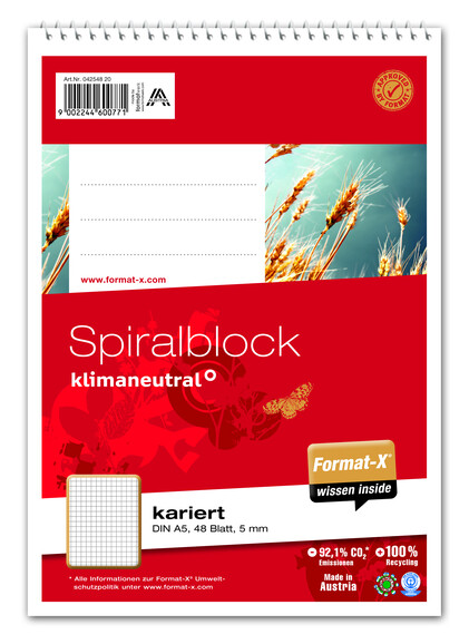 Spiralblock Format X A5 48 Bl. kar., Art.-Nr. 042548-20 - Paterno B2B-Shop