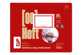 Notenheft Format X 16 Blatt rot, Art.-Nr. 076511 - Paterno B2B-Shop
