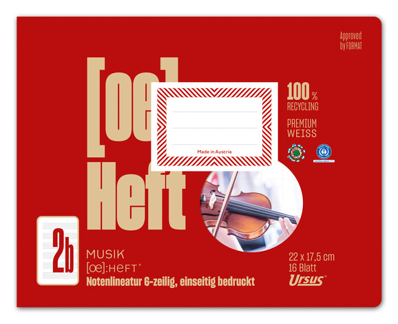Notenheft Ursus X 16 Blatt rot, Art.-Nr. 076511 - Paterno B2B-Shop