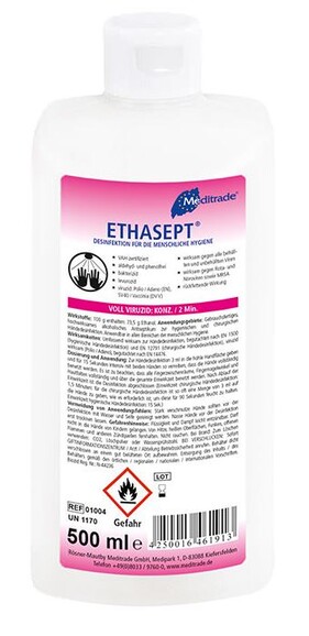 Handdesinfektionsmittel Meditrade Ethasept® 500ml, Art.-Nr. 01004 - Paterno B2B-Shop