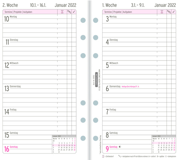 Kalendereinlage Chronoplan Wochenplan Midi, Art.-Nr. 5055J - Paterno B2B-Shop