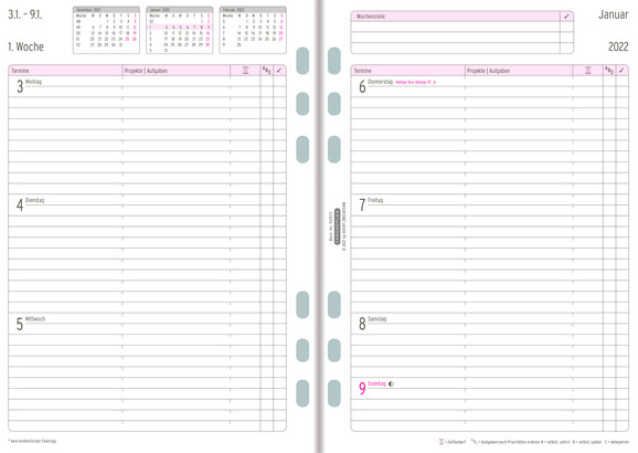 Kalendereinlage Chronoplan Wochenplan A5, Art.-Nr. 5057J - Paterno B2B-Shop