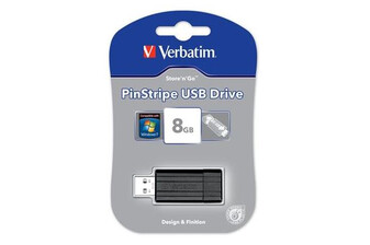 USB Stick Verbatin Store go Pinstripe black 8 GB, Art.-Nr. 108024 - Paterno B2B-Shop