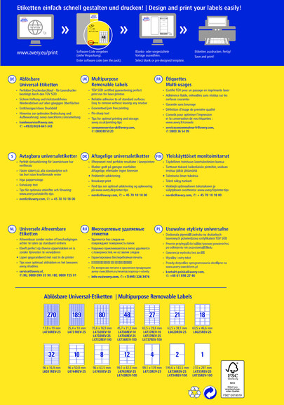 Universaletiketten ZWF ablösbar, 35,6 x16,9 mm, Art.-Nr. L4732REV-10 - Paterno B2B-Shop
