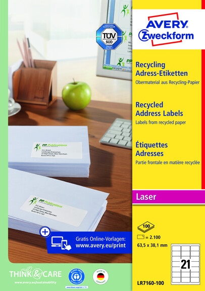 Etiketten Recycling Adressen 63,5x38,1mm, Art.-Nr. LR7160-100 - Paterno B2B-Shop