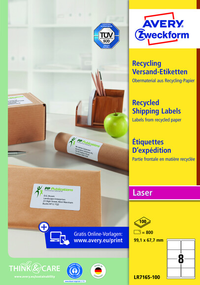 Etiketten Recycling Adressen 99,1x67,7m, Art.-Nr. LR7165-100 - Paterno B2B-Shop