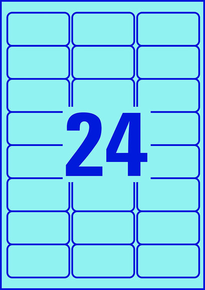 Etiketten ZWF 63,5 x 33,9 mm, blau, Art.-Nr. L6032-20 - Paterno B2B-Shop