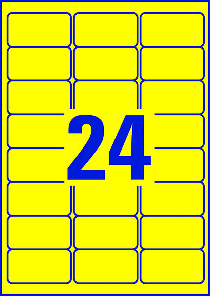 Etiketten ZWF, 63,5 x 33,9 mm, gelb, Art.-Nr. L6035-20 - Paterno B2B-Shop