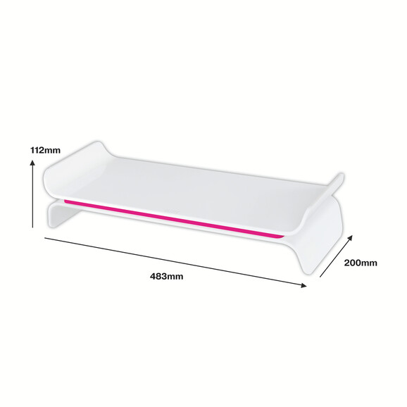 Monitorständer Leitz Ergo WOW weiss-pink, Art.-Nr. 6504-00-WSPI - Paterno B2B-Shop