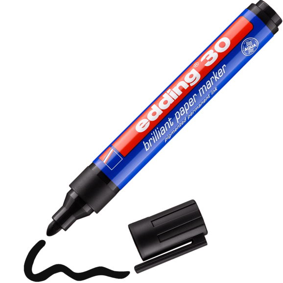 Marker Edding 30 brillant schwarz, Art.-Nr. 30-SW - Paterno B2B-Shop