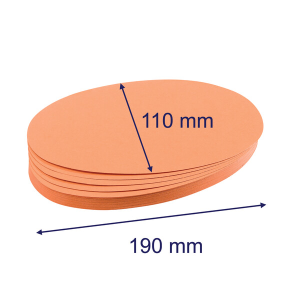 Moderationskarten Franken 11x19cm Oval orange, Art.-Nr. UMZ1119-OR - Paterno B2B-Shop