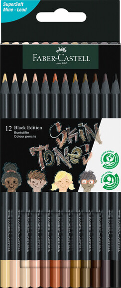 Farbstifte Faber Castell Black Edition Skin Tones 12er, Art.-Nr. 116414 - Paterno B2B-Shop