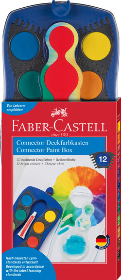 Deckfarbenkasten Faber CONNECTOR 12er blau, Art.-Nr. 125001 - Paterno B2B-Shop