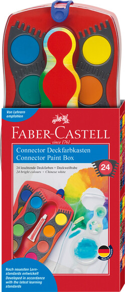 Deckfarbkasten Faber CONNECTOR 24er rot, Art.-Nr. 125031 - Paterno B2B-Shop