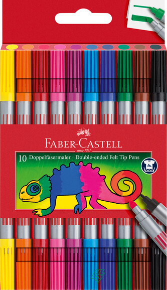 Faserschreiber Faber Castell DUO 10er Etui, Art.-Nr. 151110 - Paterno B2B-Shop