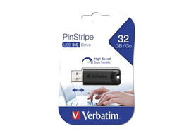 USB Stick Verbatim Pinstripe 32 GB 3.0 schwarz, Art.-Nr. 104308 - Paterno B2B-Shop