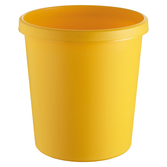 Papierkorb Helit Objekt 18 Liter mit Griffrand gelb, Art.-Nr. H61058-GE - Paterno B2B-Shop