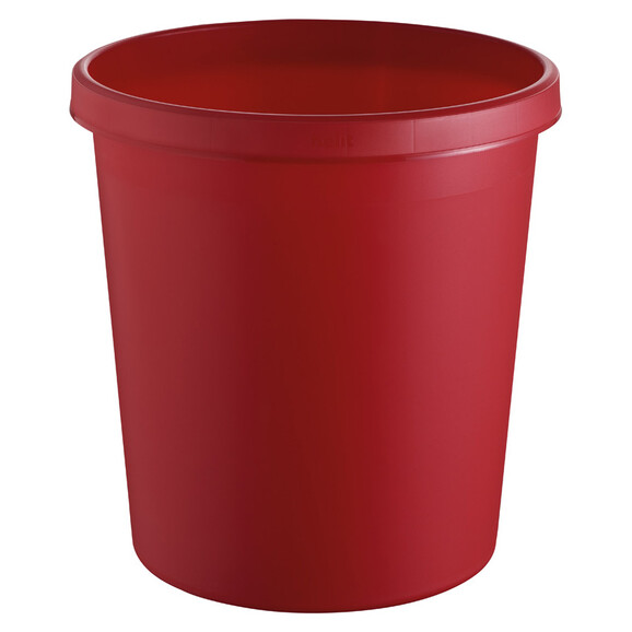 Papierkorb Helit Objekt 18 Liter mit Griffrand rot, Art.-Nr. H61058-RT - Paterno B2B-Shop