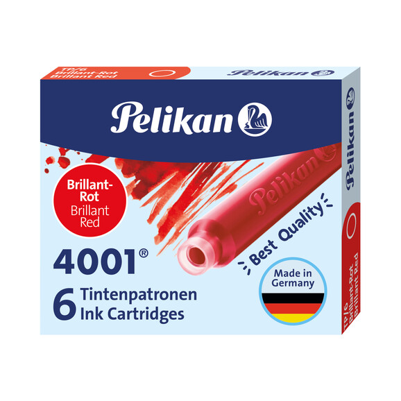 Tintenpatrone Pelikan TP/6 4001 brill.-rot, Art.-Nr. 315000-RT - Paterno B2B-Shop