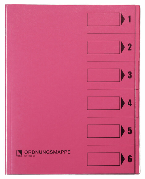 Ordnungsmappe Bene A4 6-teilig rosa, Art.-Nr. 083600-RS - Paterno B2B-Shop