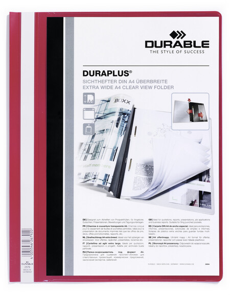 Angebotsmappe Durable Duraplus A4 rot, Art.-Nr. 2579-RT - Paterno B2B-Shop