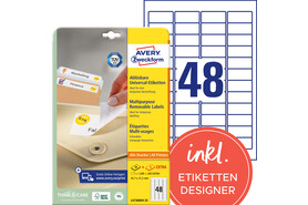 Universaletiketten ZWF 45,7 x 21,2 mm wieder, Art.-Nr. L4736REV-25 - Paterno B2B-Shop