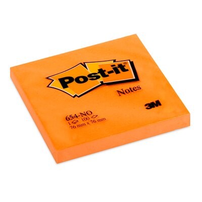 Haftnotizen Post It 76x76mm neonorange, Art.-Nr. 654NEON-NEOR - Paterno B2B-Shop