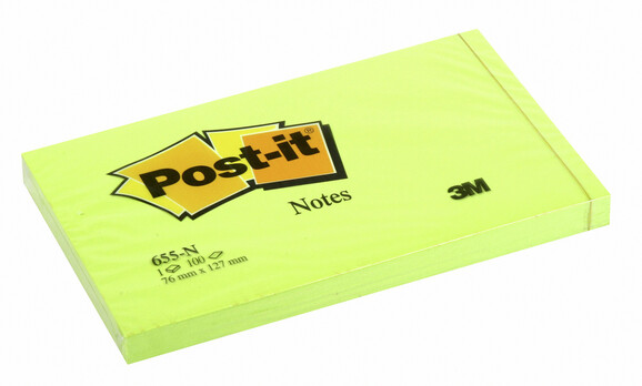 Haftnotizen Post It 127x76mm neongrün, Art.-Nr. 655NEON-GN - Paterno B2B-Shop