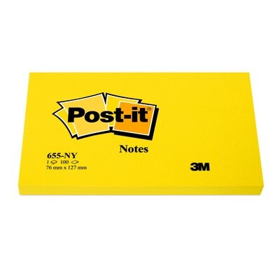 Haftnotizen Post It 127x76mm neongelb, Art.-Nr. 655NEON-NEGE - Paterno B2B-Shop