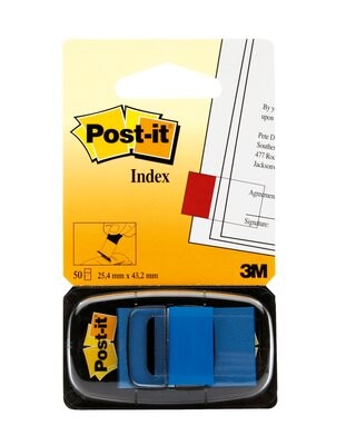 Haftstreifen Post-it Index 25,4x43,7mm blau, Art.-Nr. 680-BL - Paterno B2B-Shop