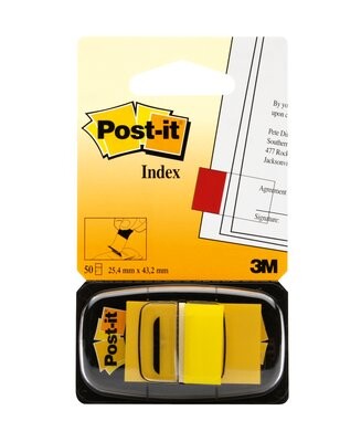 Haftstreifen Post-it Index 25,4x43,7mm gelb, Art.-Nr. 680-GE - Paterno B2B-Shop