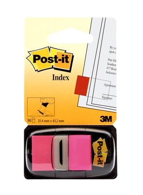 Haftstreifen Post-it Index 25,4x43,7mm pink, Art.-Nr. 680-PI - Paterno B2B-Shop