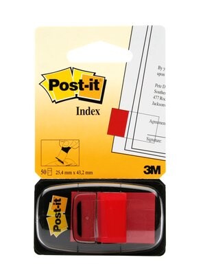 Haftstreifen Post-it Index 25,4x43,7mm rot, Art.-Nr. 680-RT - Paterno B2B-Shop