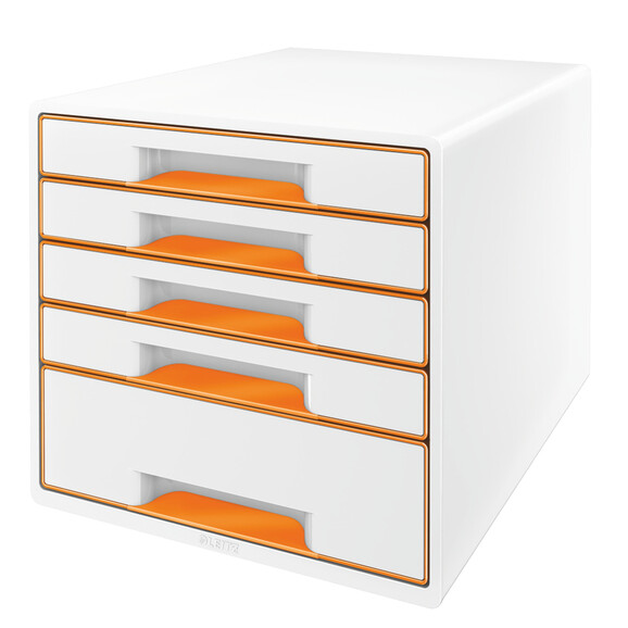 Schubladenbox Leitz CUBE WOW 5S orangemetallic, Art.-Nr. 521410-ORME - Paterno B2B-Shop