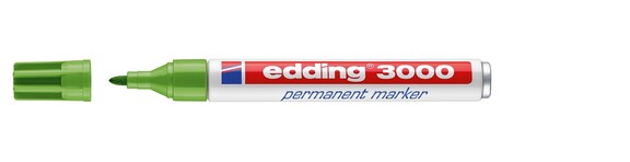 Marker Edding 3000 hellgrün permanent, Art.-Nr. 3000-HGN - Paterno B2B-Shop