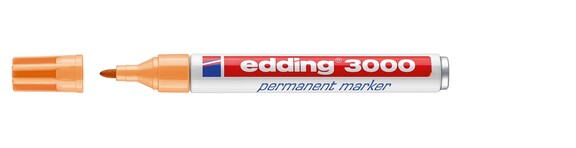 Marker Edding 3000 hellorange permanent, Art.-Nr. 3000-HOR - Paterno B2B-Shop