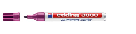 Marker Edding 3000 magenta permanent, Art.-Nr. 3000-RTVI - Paterno B2B-Shop