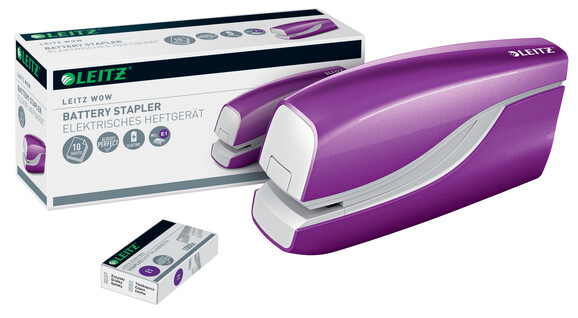 Heftgerät Leitz NeXXt WOW elektr. violettmet., Art.-Nr. 556610-VIME - Paterno B2B-Shop