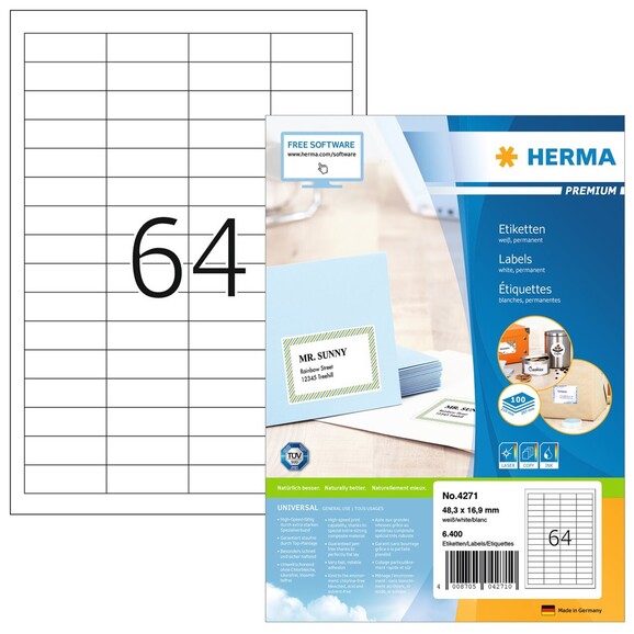 Etiketten Herma Superprint 48,3x16,9 mm, Art.-Nr. 4271E - Paterno B2B-Shop