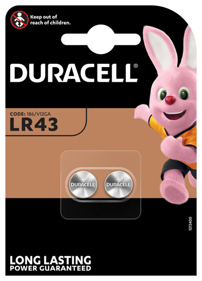Knopfbatterie Duracell LR 43 1,5V, Art.-Nr. LR43 - Paterno B2B-Shop